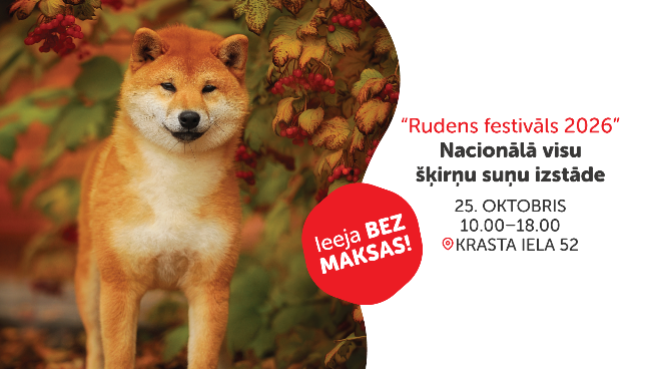 “Rudens festivāls 2026” Nacionālā visu šķirņu suņu izstāde