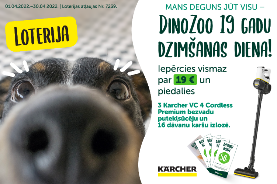 Čeku loterijas “Dino Zoo 19 gadu dzimšanas diena!”