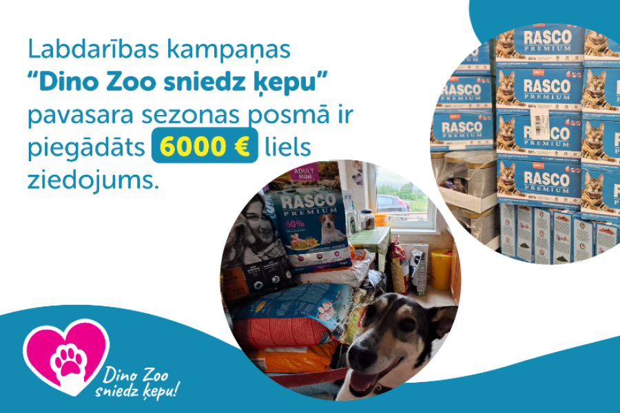 Maijā Dino Zoo sniedz ķepu 6 patversmēm
