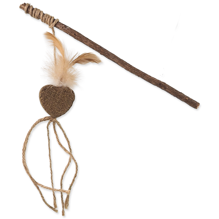 Rotaļlieta kaķiem – Magic Cat Natural Fun Toy heart with natural feathers 